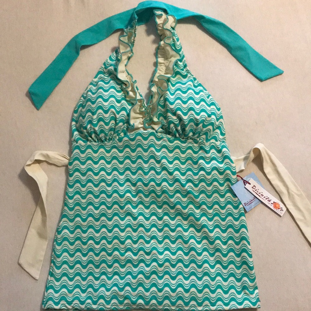 Divinita Sole ruffle v-neck tankini top